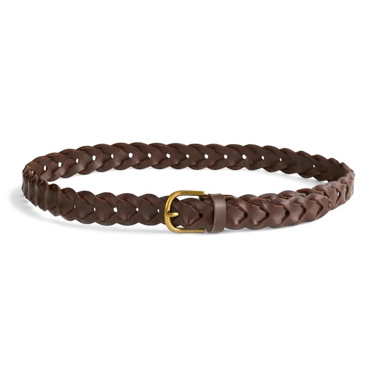 Linked leather belt