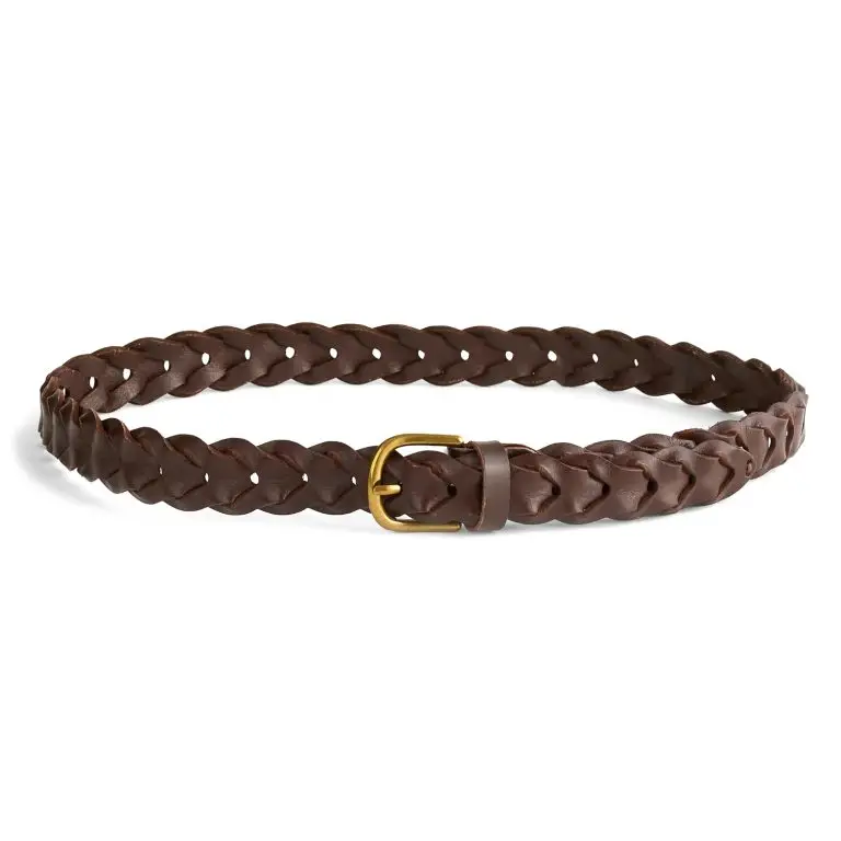 Linked leather belt