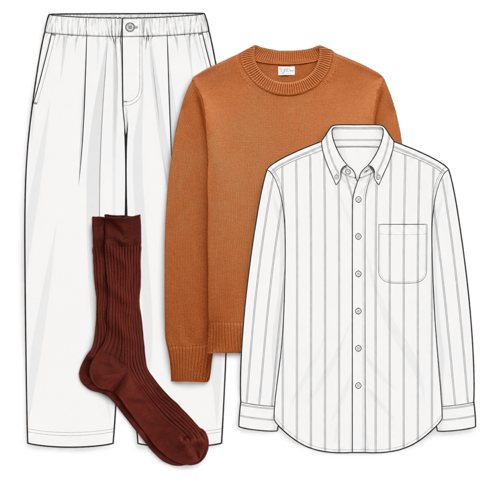 Men's colorful socks outfit pairing how-to