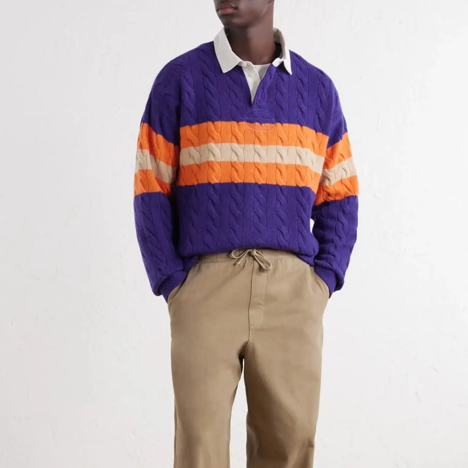 Polo ralph lauren wool and alpaca blend polo sweater 1