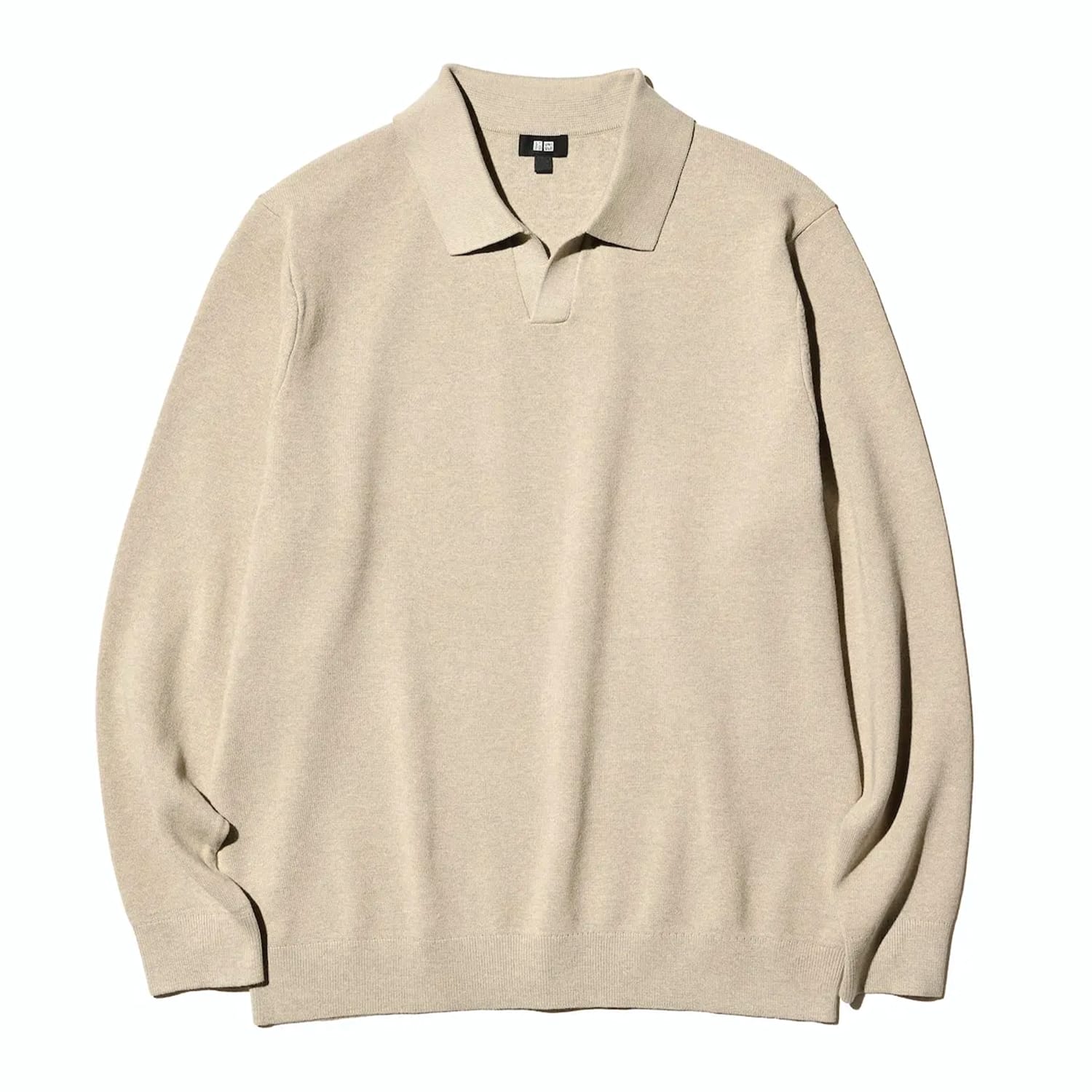 UNIQLO Washable Milano ribbed Skipper polo sweater