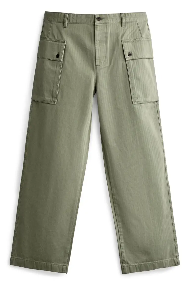 Herringbone cargo trouser