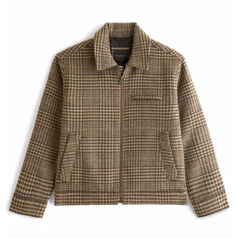 Wool-blend zip jacket