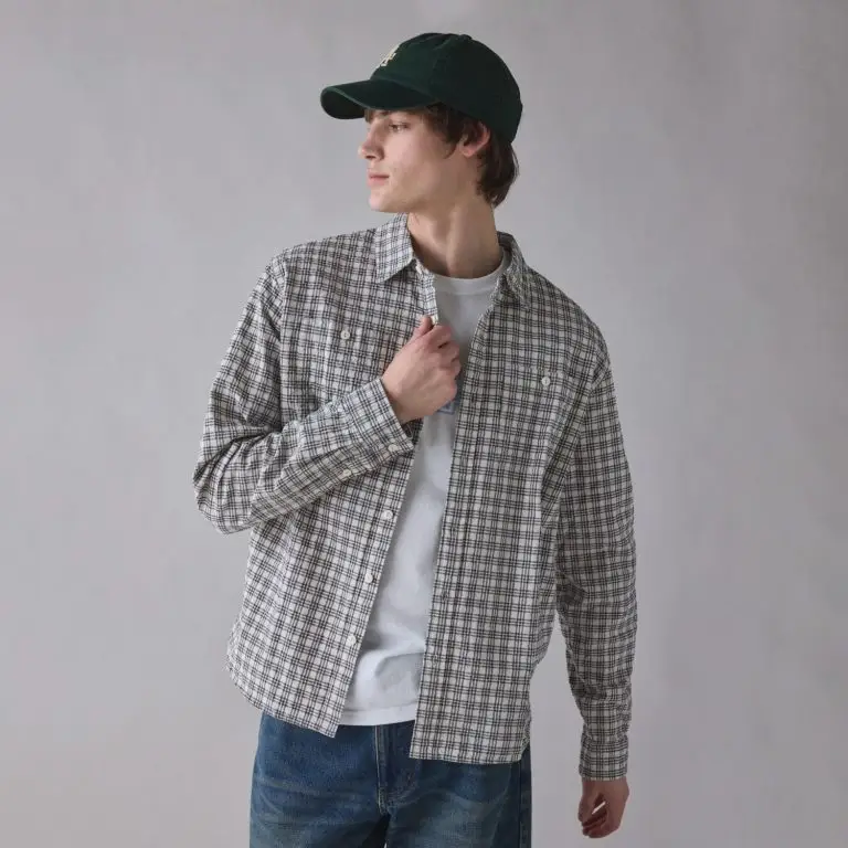 BDG Textured plaid work shirt