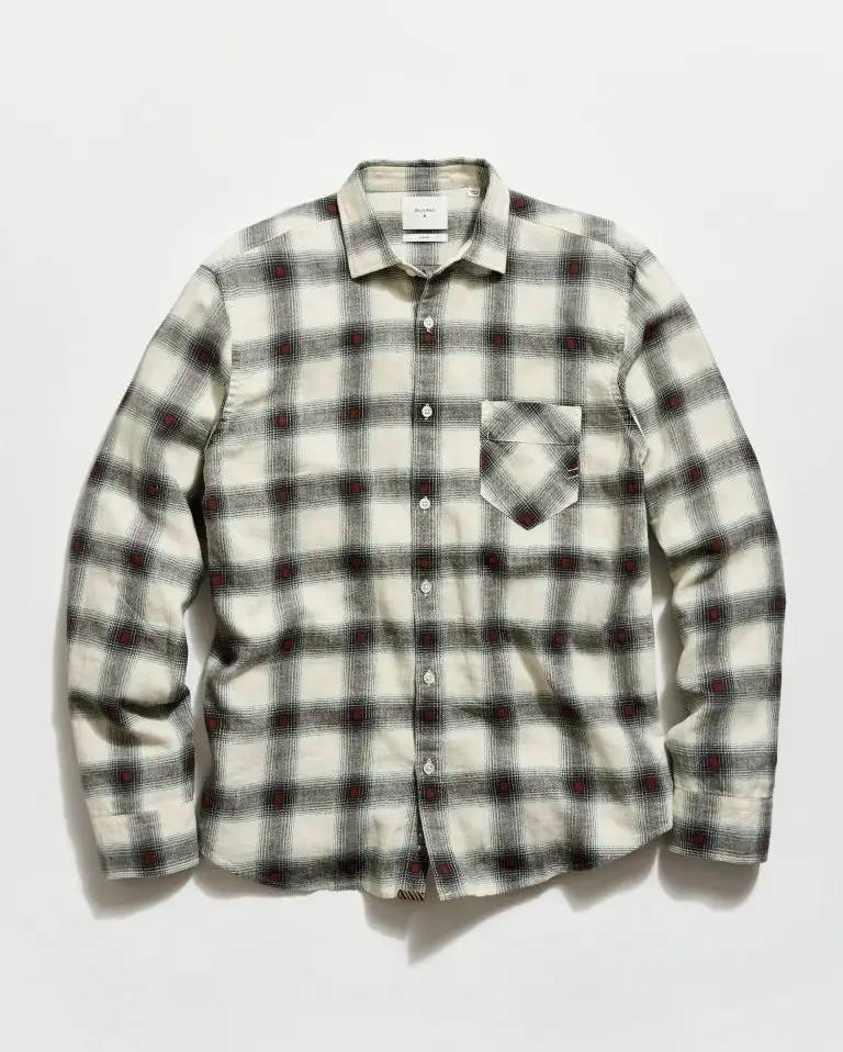 Hemp cotton Dobby plaid John T-shirt