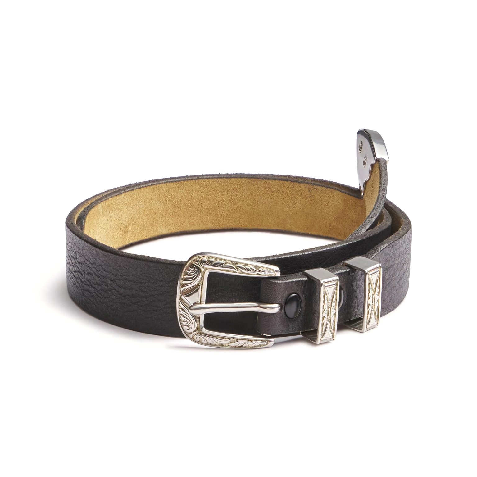 Buck mason black el dorado western dress belt 1