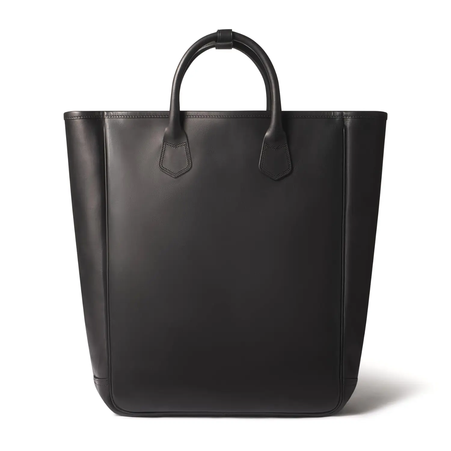 Buck mason black italian leather carry all tote 1