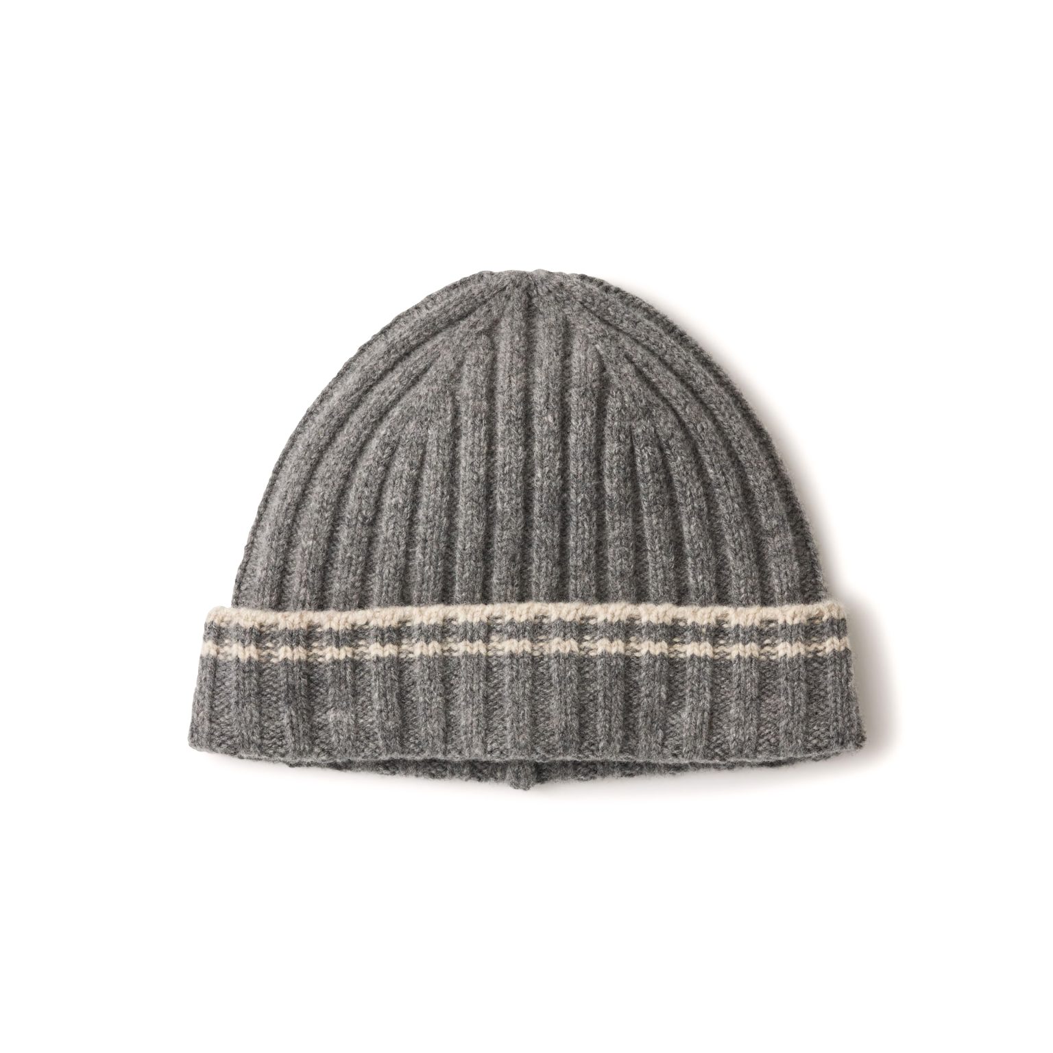Buck mason heather grey stripe loft lite merino beanie 1
