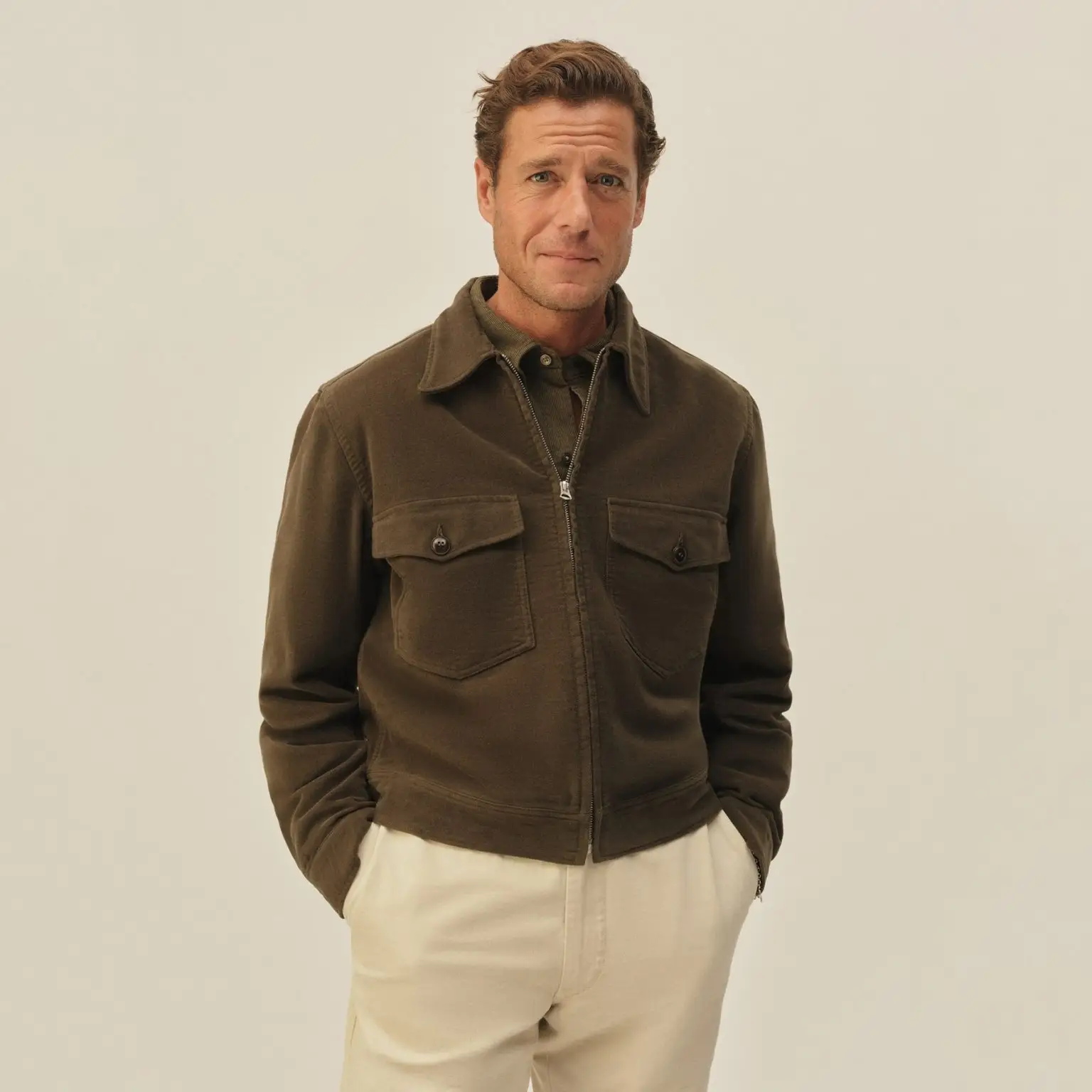 Buck mason olive bark italian doeskin station jacket 1