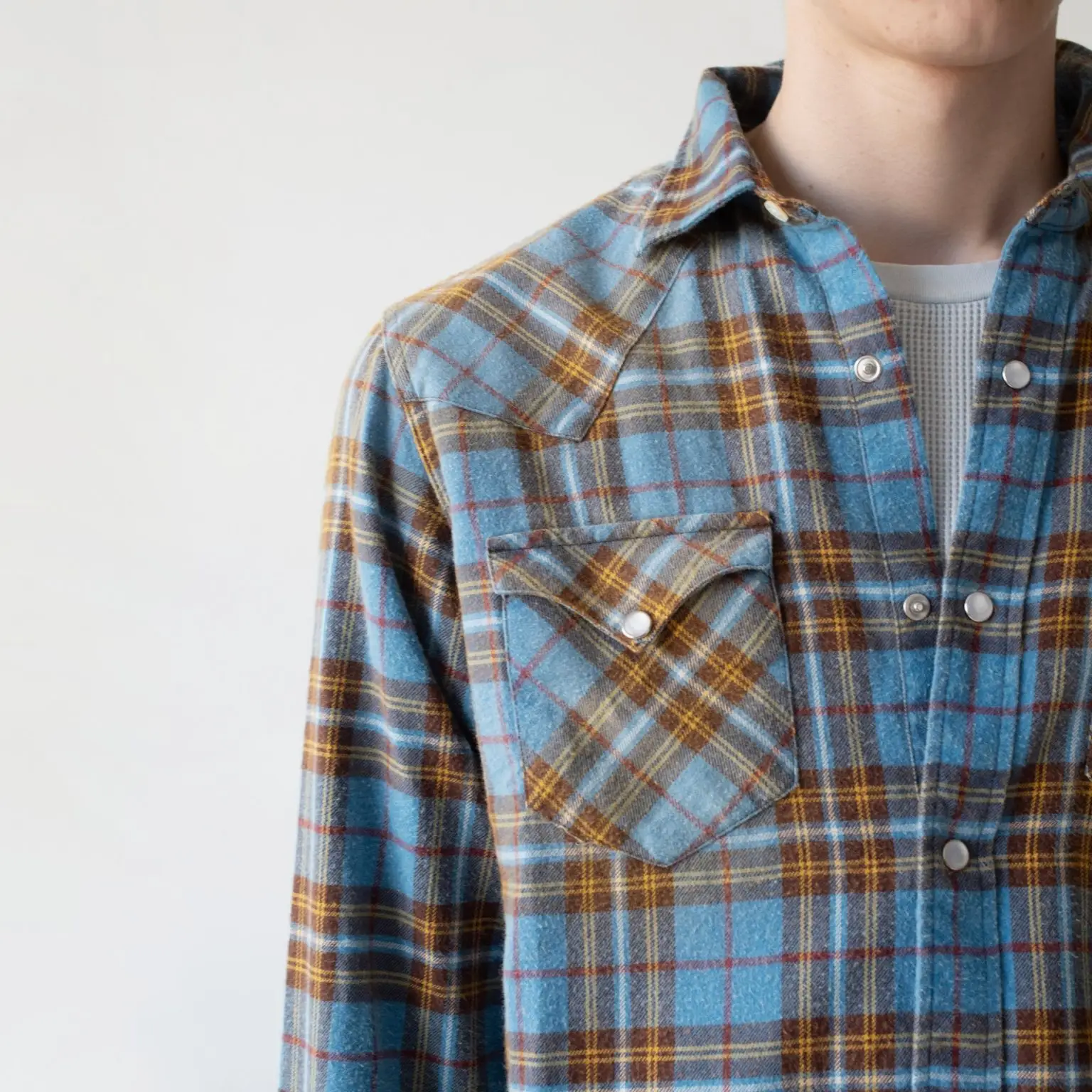 Carter young washed flannel western shirt 1
