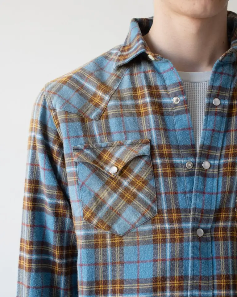 Washed flannel Western shirt