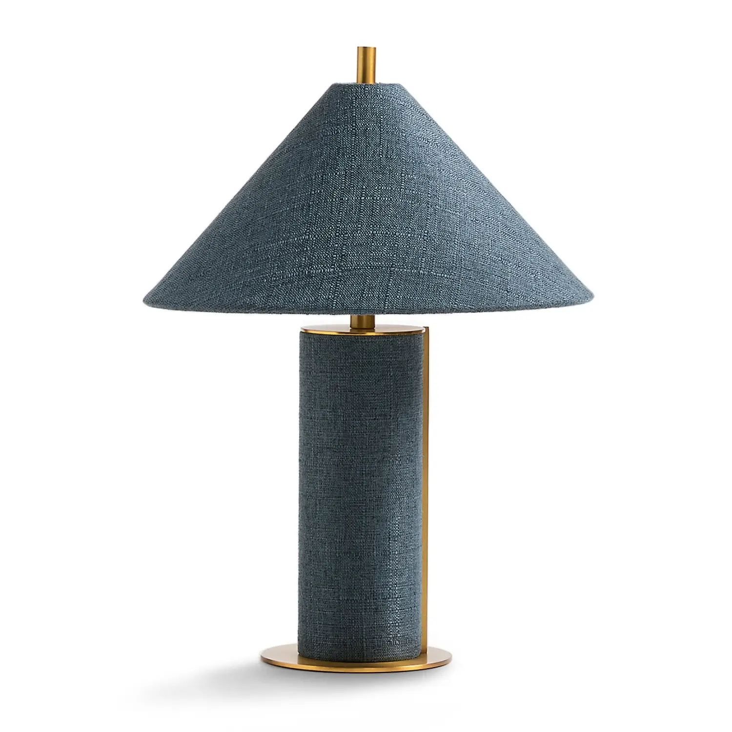 Crate barrel remi navy linen mini table lamp 1