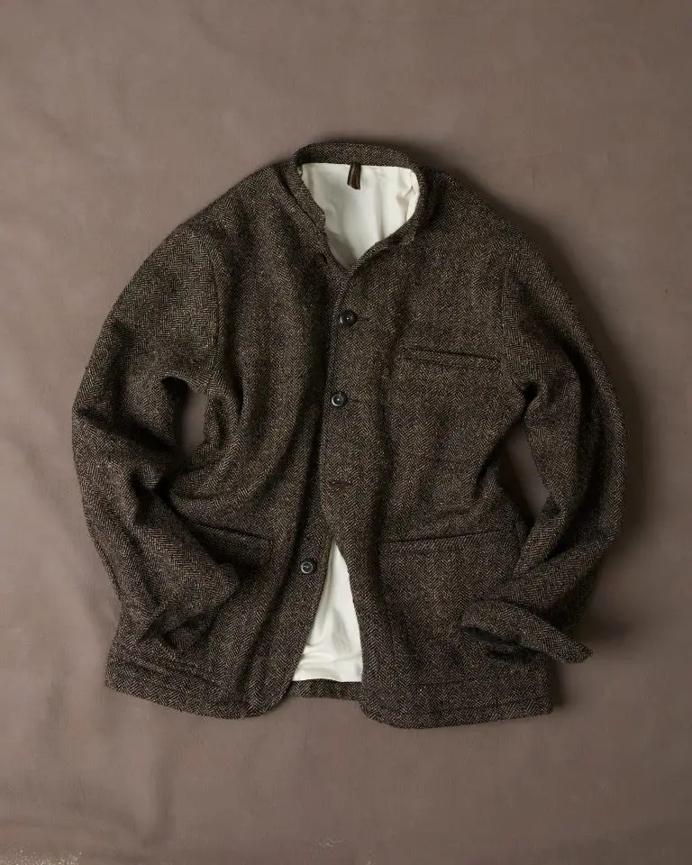 Brown Herringbone Tweed Woodward jacket