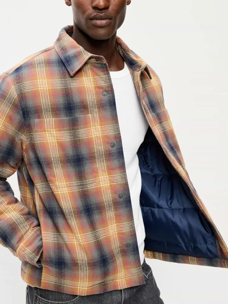 Cropped Insulated flannel Shacket
