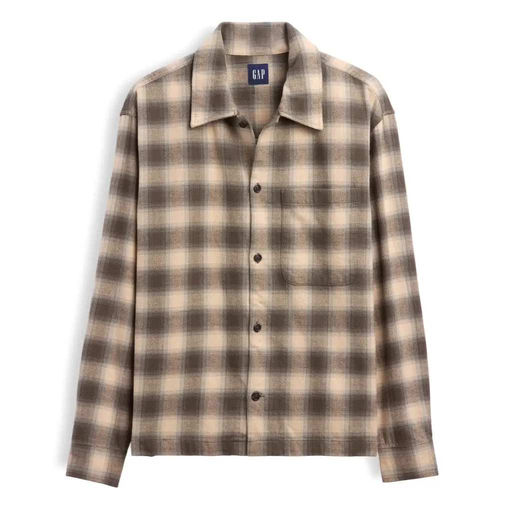 Gap relaxed straight hem flannel shirt 1
