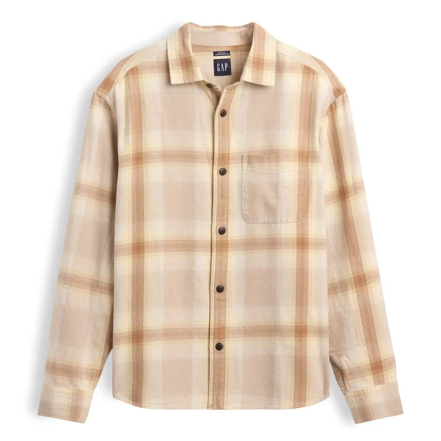 Gap sunwashed twill relaxed plaid shirt 1