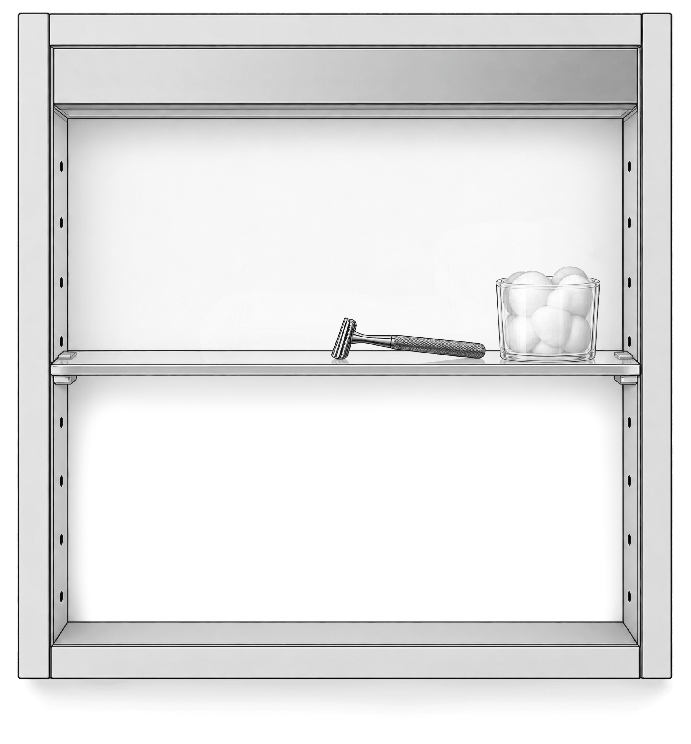 Grooming restock format medicine cabinet illustration