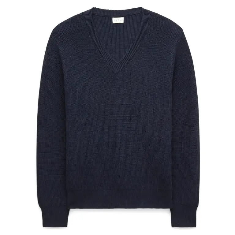V-neck ribbed sweater
