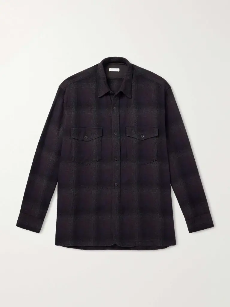 Kaptain Sunshine Checked wool and alpaca shirt