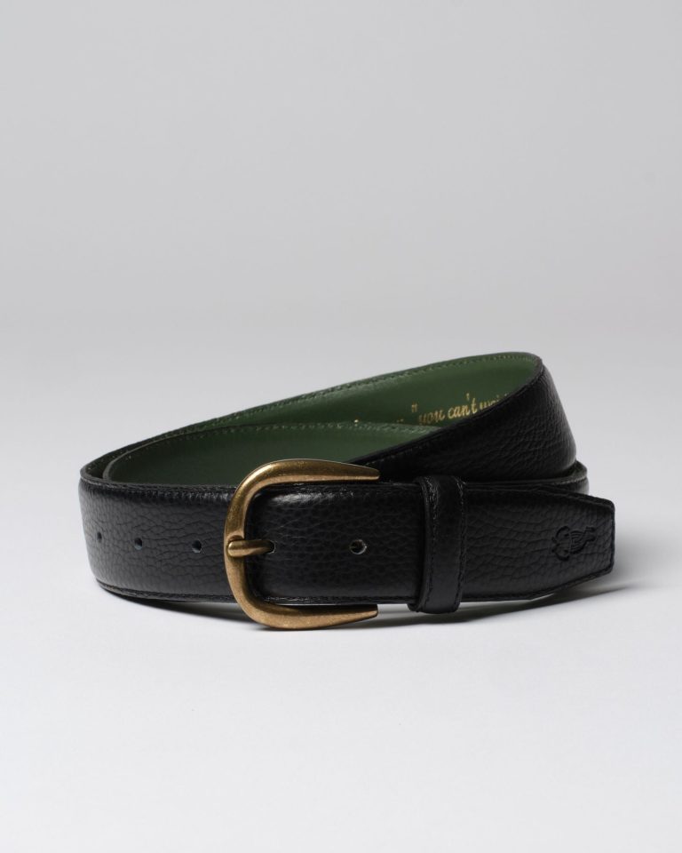 Black Pebble Grain leather belt