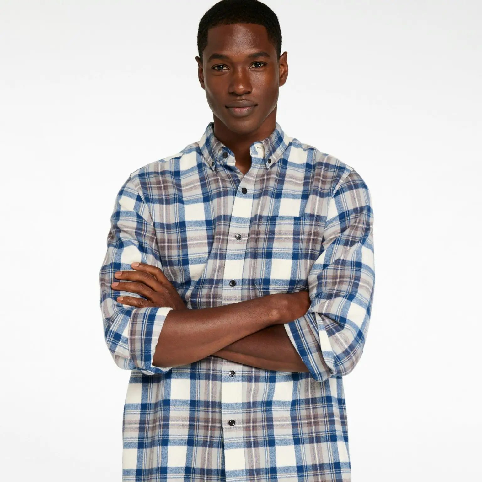 Llbean scotch plaid flannel shirt 1