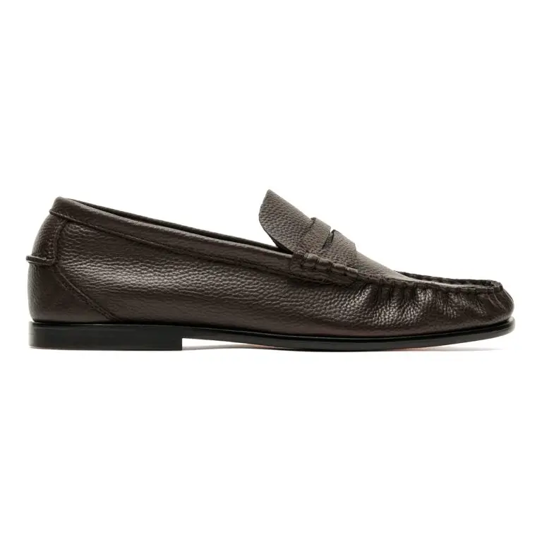 Soft leather shirred loafer