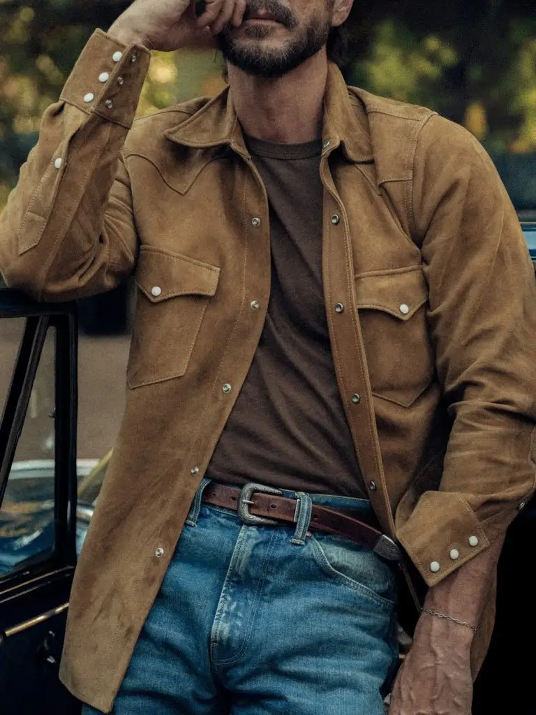 Men's fall suede outfit inspiration hero