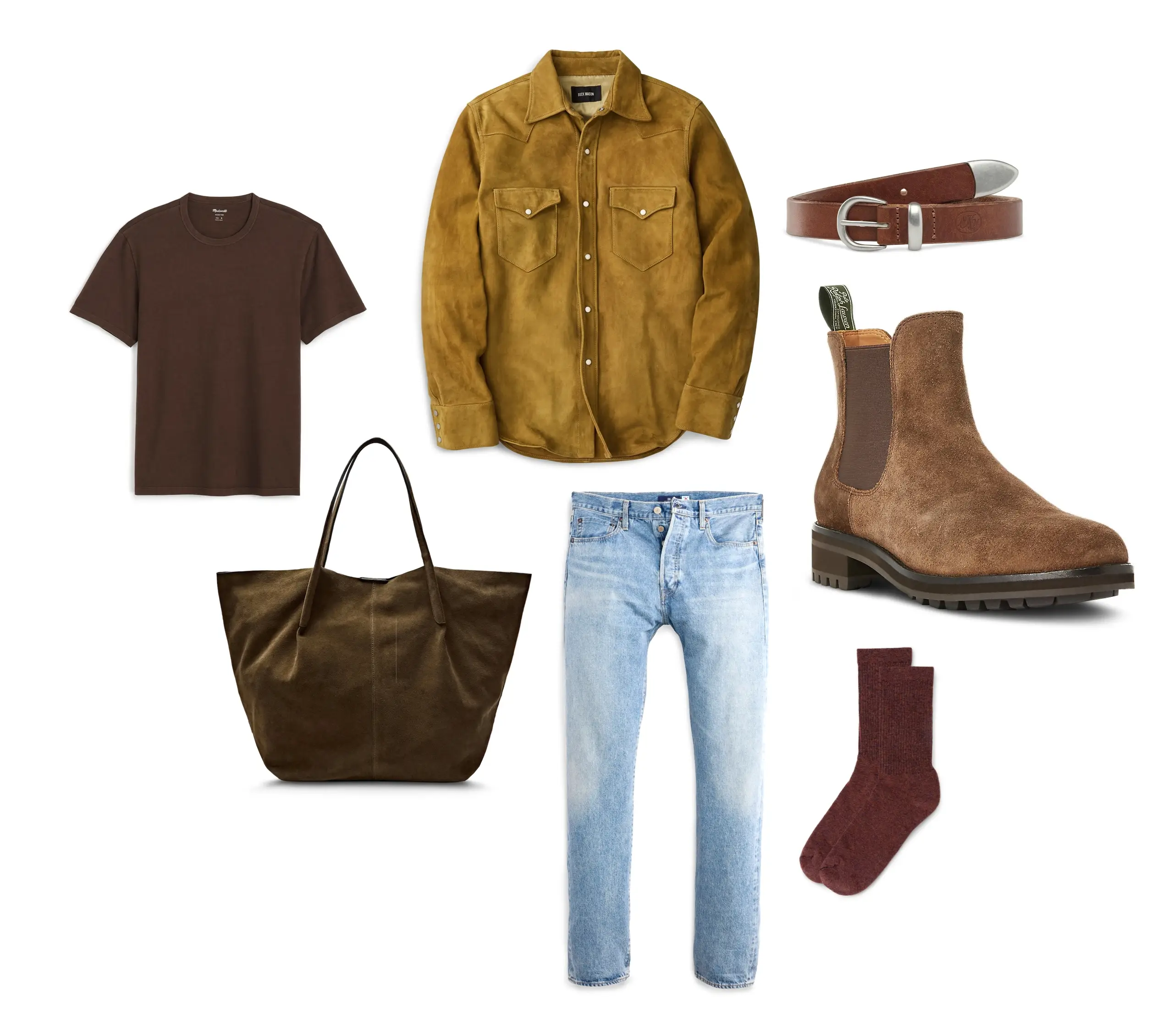 Men's fall suede outfit inspiration products