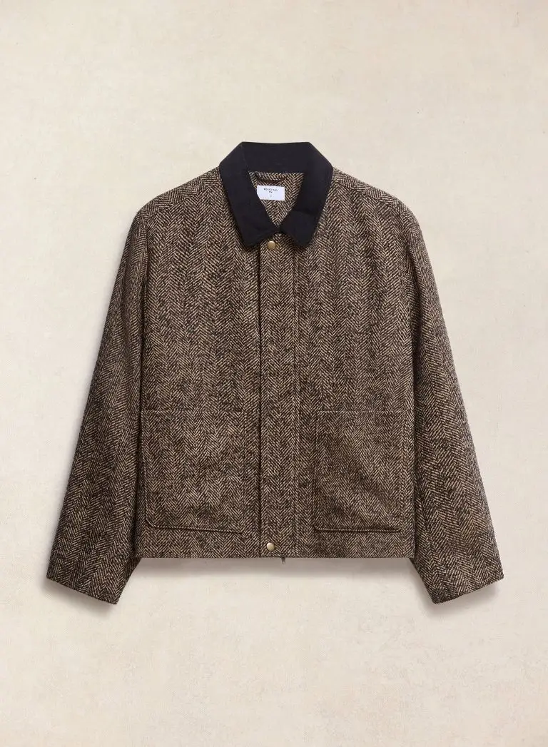 Contrast Collar boxy jacket