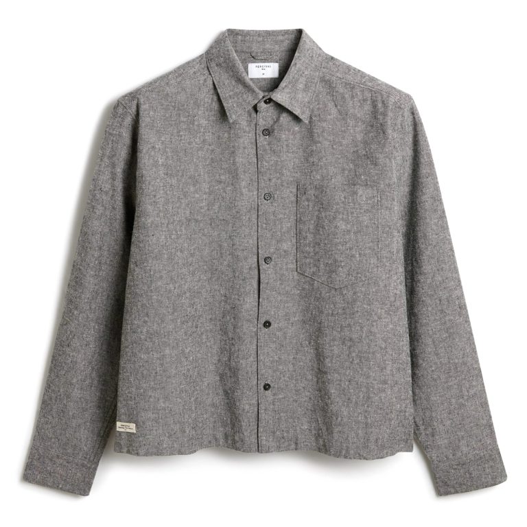 Percival Textured boxy chamois shirt