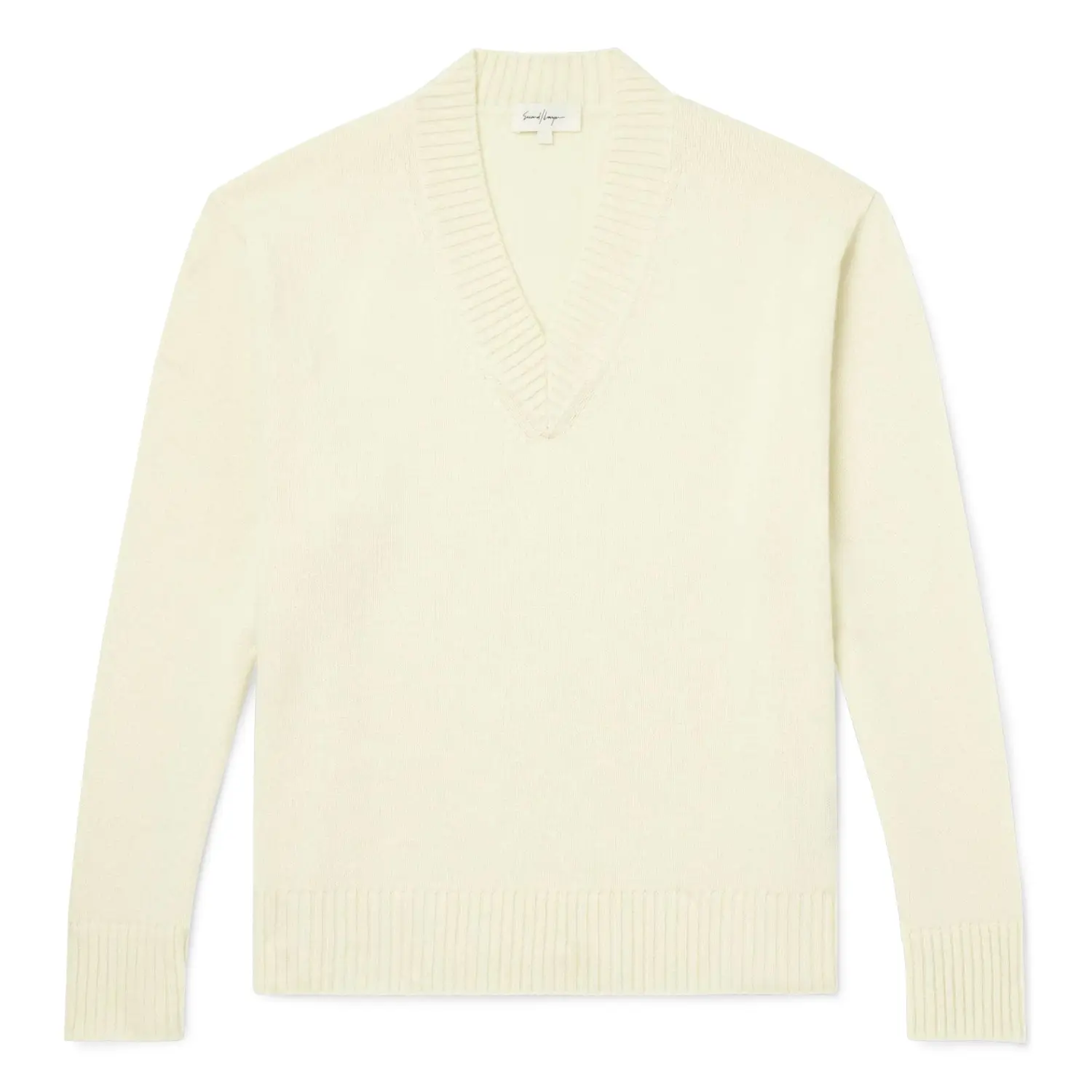 Second layer cashmere blend v neck sweater