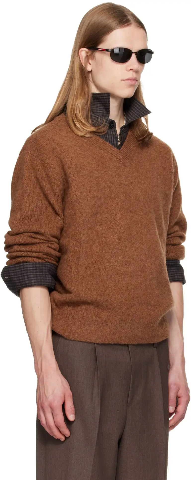 Tonywack brushed Shaggy Dog V-Neck sweater