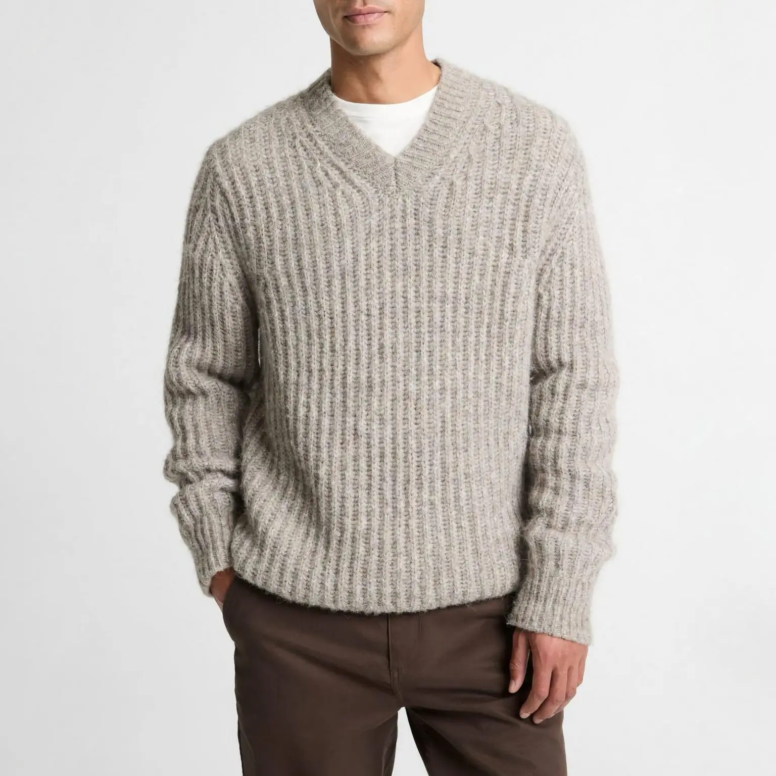 Vince softspun alpaca amp wool blend v neck sweater
