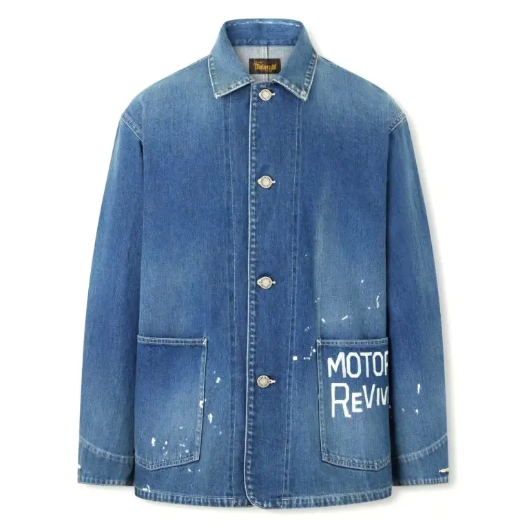 Visvim Printed distressed denim jacket