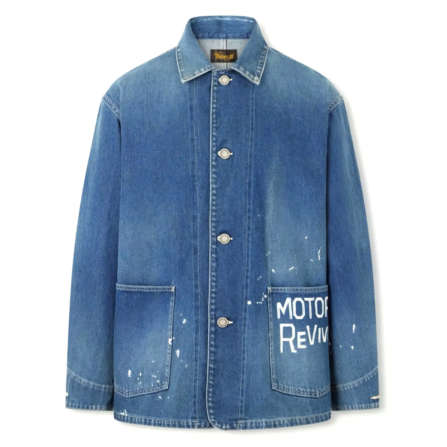 Visvim printed distressed denim jacket 1
