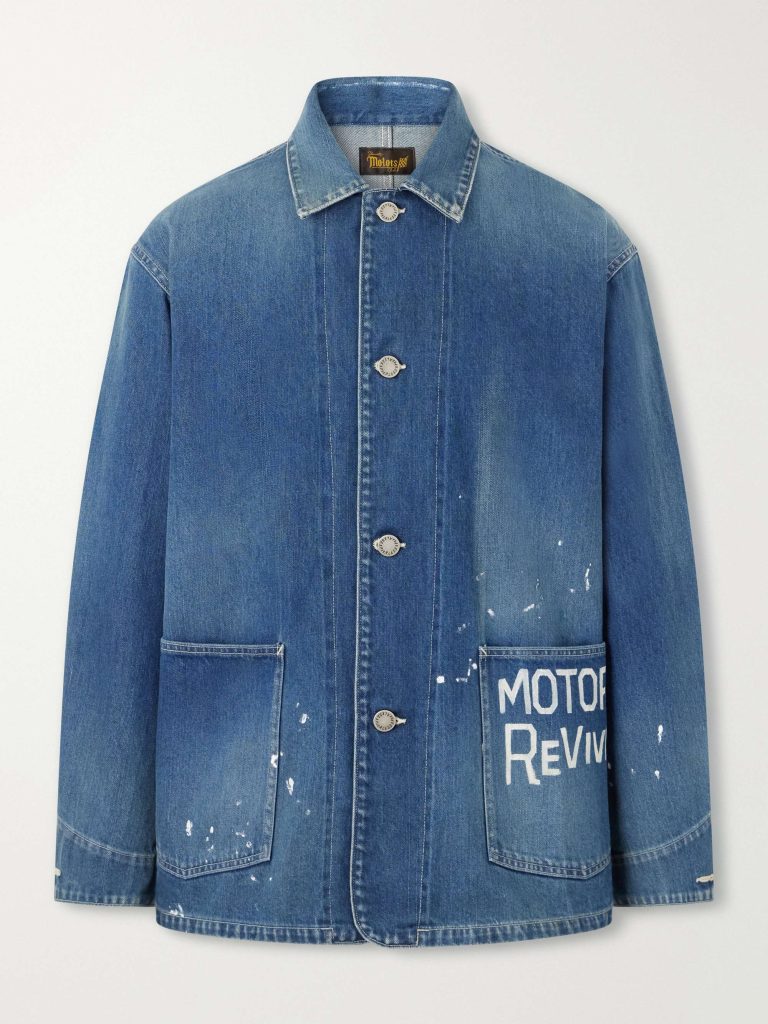 Visvim Printed Distressed denim jacket