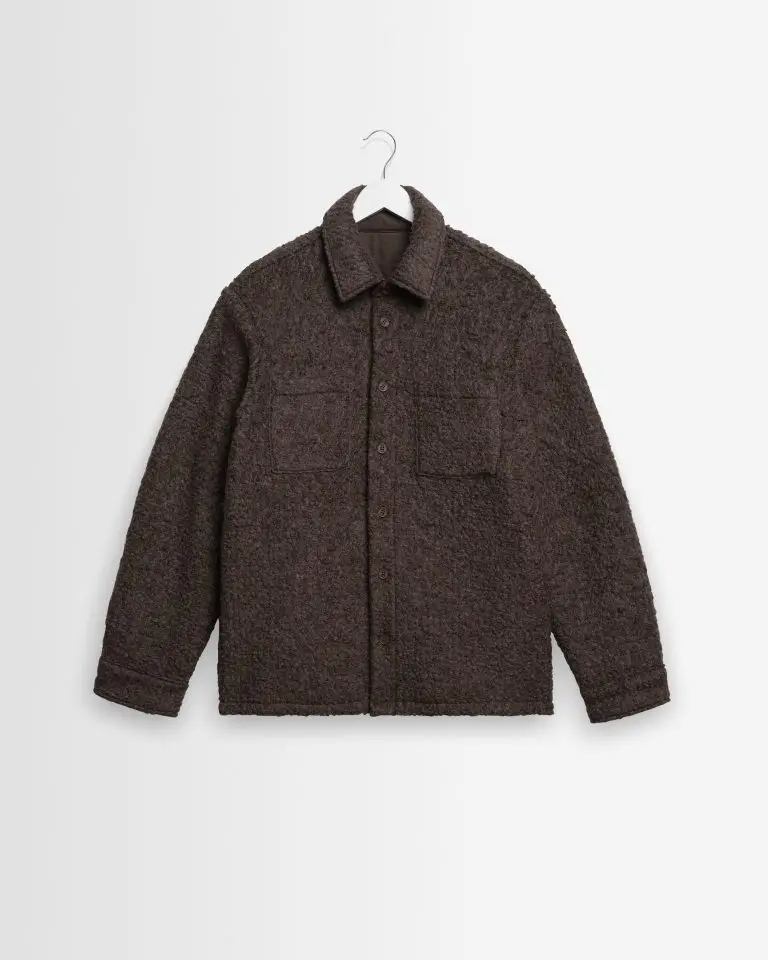 Mount Reversible boucle wool overshirt