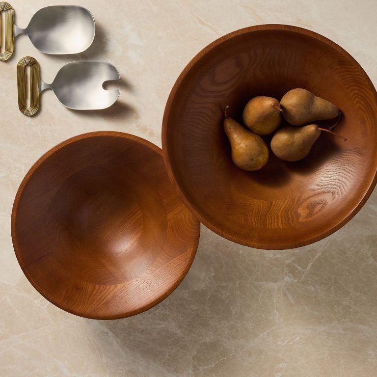 Rina Wooden Serve Bowls