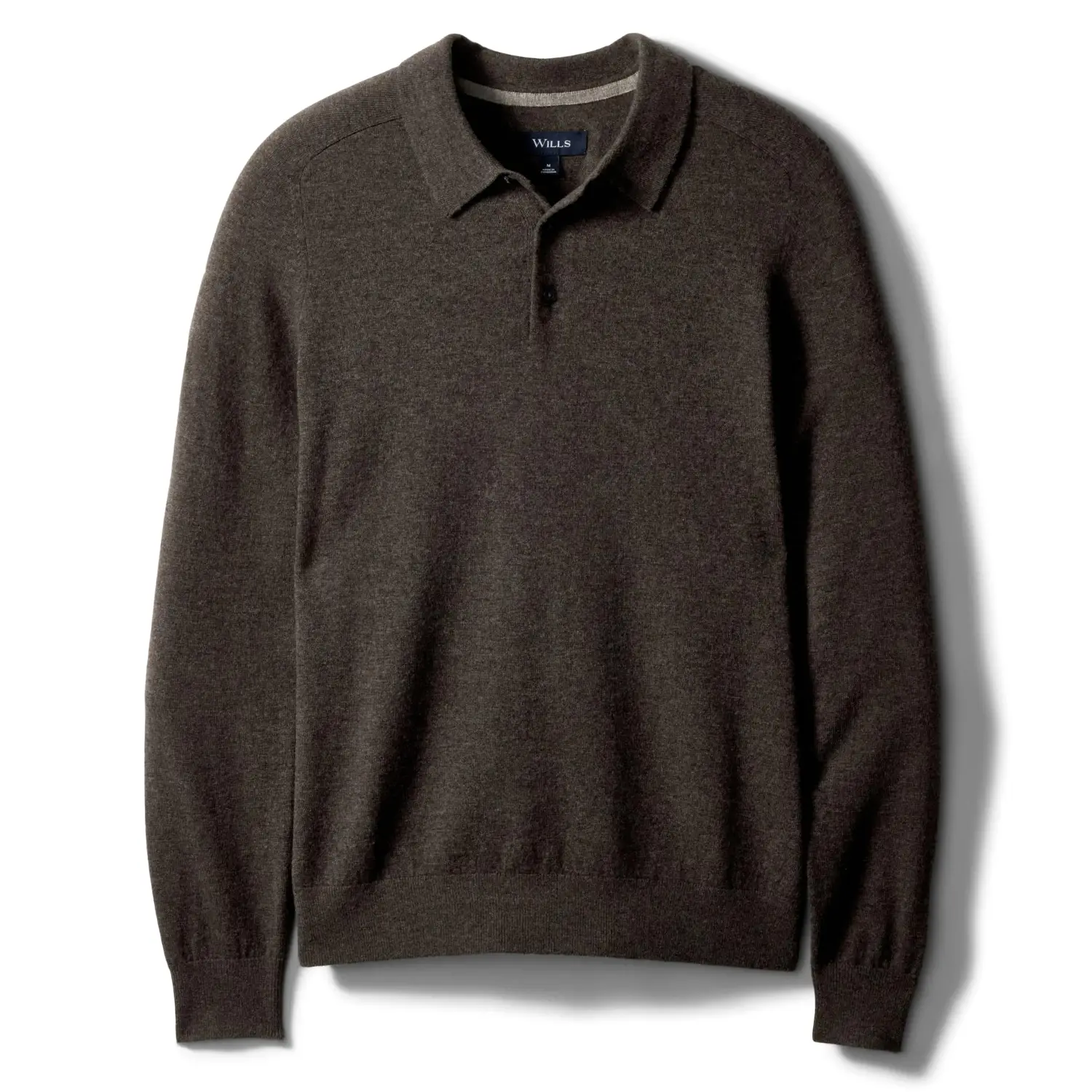Wills merino cashmere long sleeve polo 1